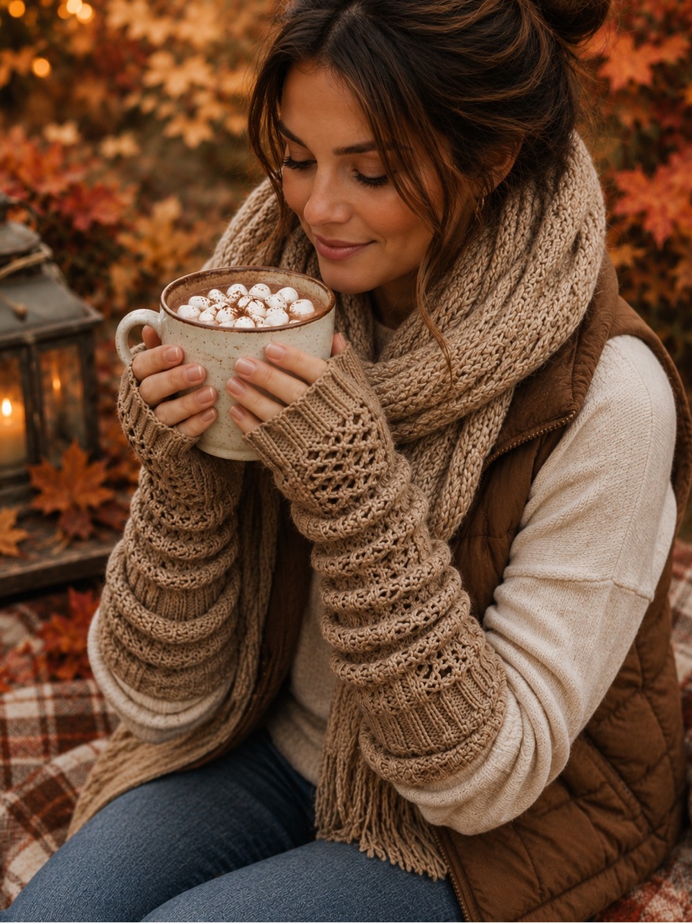 NWOT Get ready for Fall! Cozy cable Knit Arm / Leg Warmers Set